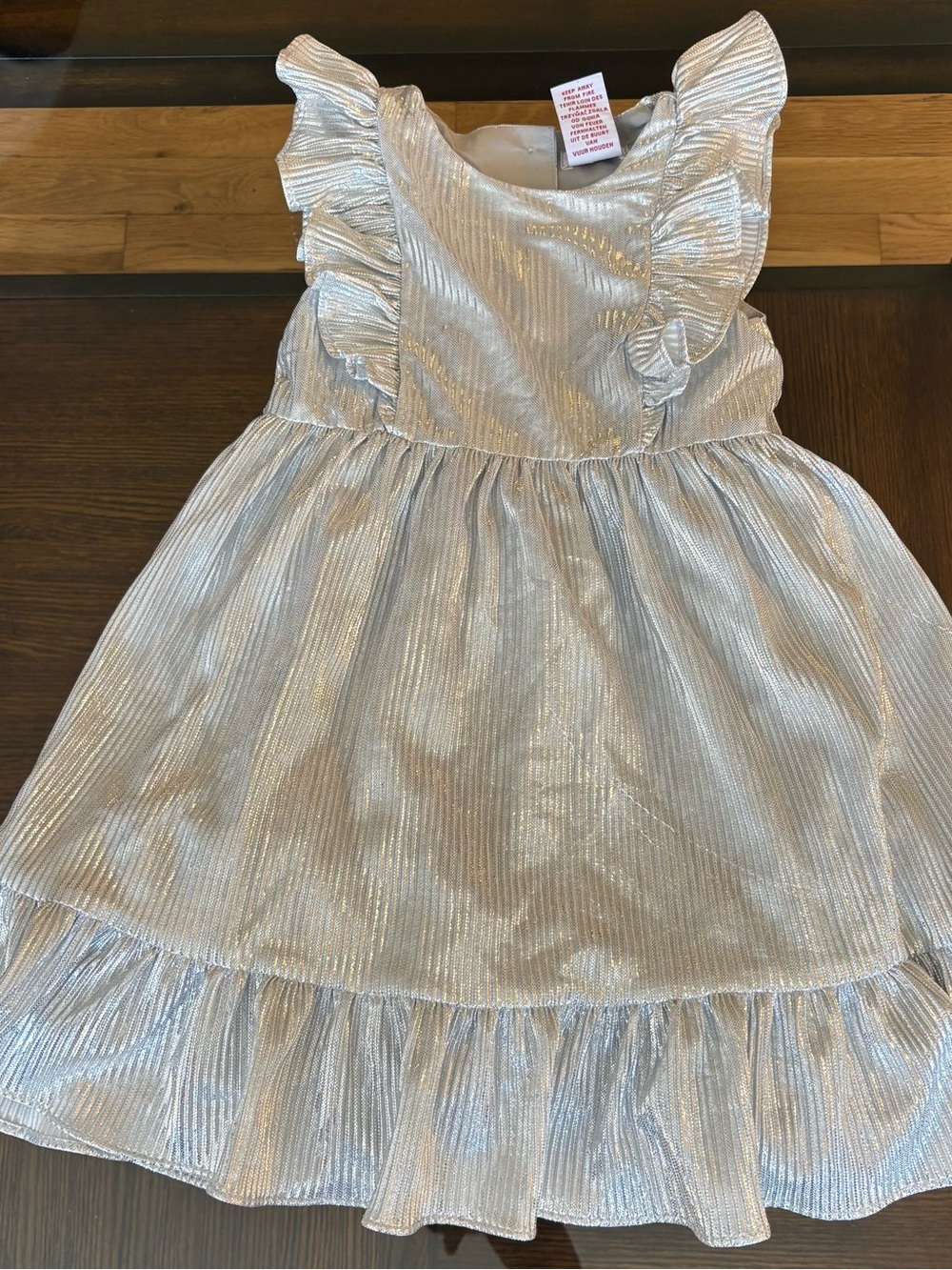 Silver  Tahari Girls Dress 3T Ruffles Button Back Size 4
